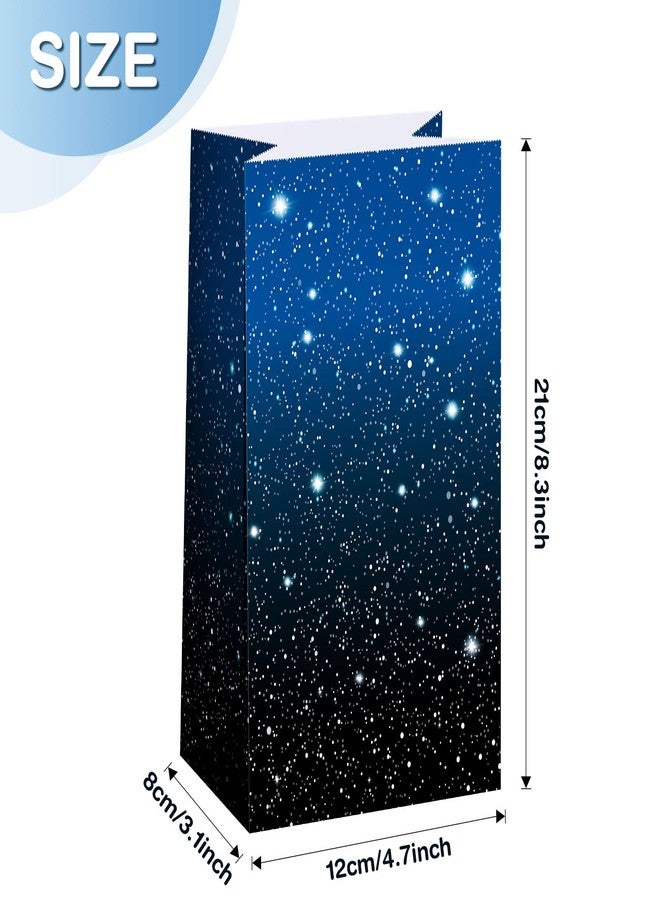 مارسبارك - ٢٨ كيس هدايا لحفلات الفضاء - أكياس هدايا بتصميم ليلة مرصعة بالنجوم - زينة حفلات الفضاء - حلوى - فشار - هدايا - Image 2